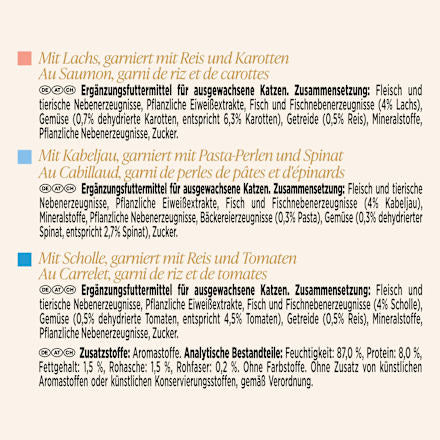 Nassfutter Katze mit Lachs & Kabeljau oder Scholle, Soup Royale, Multipack (6x45 g), 270 g