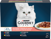 Nat kattenvoer met rund, kip, konijn &amp; zalm, Perle - exquisite strips, multipack (8 x 85 g), 680 g