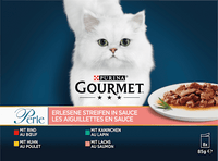 Nat kattenvoer met rund, kip, konijn &amp; zalm, Perle - exquisite strips, multipack (8 x 85 g), 680 g