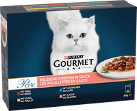 Nat kattenvoer met rund, kip, konijn &amp; zalm, Perle - exquisite strips, multipack (8 x 85 g), 680 g