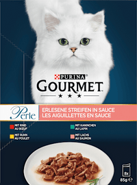 Nat kattenvoer met rund, kip, konijn &amp; zalm, Perle - exquisite strips, multipack (8 x 85 g), 680 g