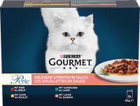 Nat kattenvoer met rund, kip, konijn &amp; zalm, Perle - exquisite strips, multipack (8 x 85 g), 680 g