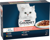 Nat kattenvoer met rund, kip, konijn &amp; zalm, Perle - exquisite strips, multipack (8 x 85 g), 680 g