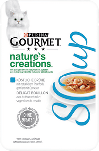 Nat kattenvoer met tonijn &amp; garnalen in bouillon, soep, 40 g