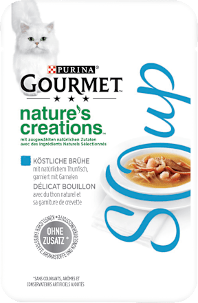 Nat kattenvoer met tonijn &amp; garnalen in bouillon, soep, 40 g