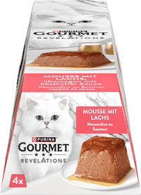 Nassfutter Katze Mousse mit Lachs, Revelations, Multipack (4x75 g), 228 g