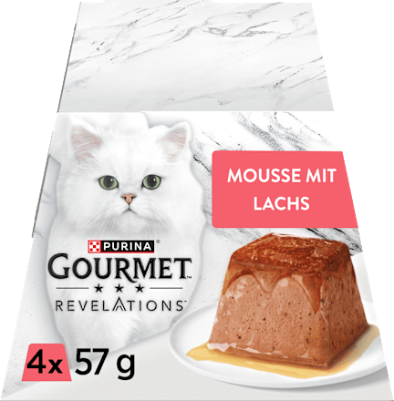 Nassfutter Katze Mousse mit Lachs, Revelations, Multipack (4x75 g), 228 g