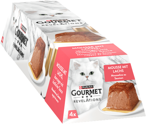 Nassfutter Katze Mousse mit Lachs, Revelations, Multipack (4x75 g), 228 g