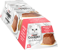Nassfutter Katze Mousse mit Lachs, Revelations, Multipack (4x75 g), 228 g