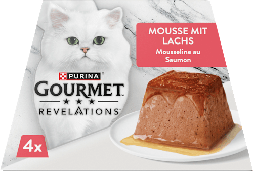 Nassfutter Katze Mousse mit Lachs, Revelations, Multipack (4x75 g), 228 g
