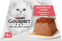 Nassfutter Katze Mousse mit Lachs, Revelations, Multipack (4x75 g), 228 g