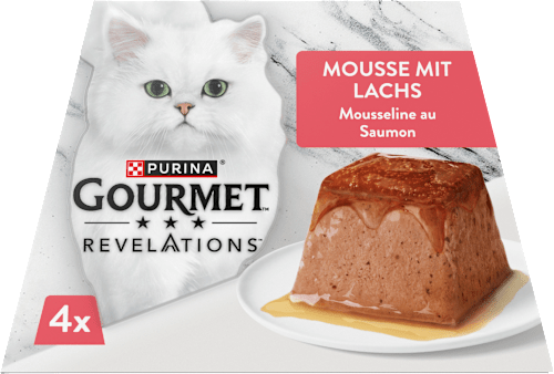 Nassfutter Katze Mousse mit Lachs, Revelations, Multipack (4x75 g), 228 g