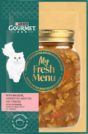 Nassfutter Katze reich an Lachs, My Fresh Menu, 75 g