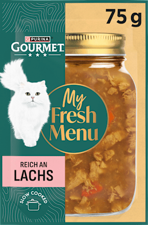 Nassfutter Katze reich an Lachs, My Fresh Menu, 75 g