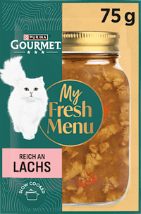 Nassfutter Katze reich an Lachs, My Fresh Menu, 75 g