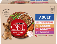 Nat hondenvoer met kip, rund, kalkoen en lam, mini voor kleine rassen, multipack (10 x 85 g), 850 g