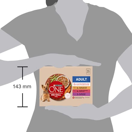 Nat hondenvoer met kip, rund, kalkoen en lam, mini voor kleine rassen, multipack (10 x 85 g), 850 g