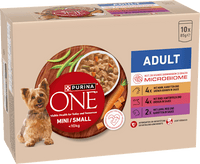 Nat hondenvoer met kip, rund, kalkoen en lam, mini voor kleine rassen, multipack (10 x 85 g), 850 g