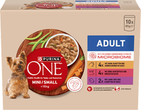Nat hondenvoer met kip, rund, kalkoen en lam, mini voor kleine rassen, multipack (10 x 85 g), 850 g