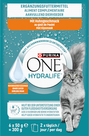 Nassfutter Katze mit Huhn, hydralife Multipack (6x50 g), 300 g