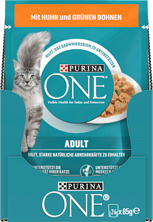 Nat kattenvoer met kip &amp; sperziebonen in saus, 85 g