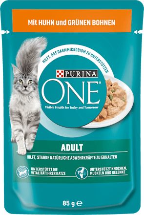 Nat kattenvoer met kip &amp; sperziebonen in saus, 85 g