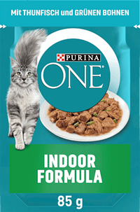 Nat kattenvoer met tonijn en sperziebonen in saus, formule voor binnen, 85 g