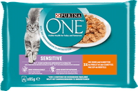 Nassfutter Katze Sensitive mit Huhn & Karotten, Multipack (4x85 g), 340 g PURINA ONE
