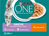 Nassfutter Katze Sensitive mit Huhn & Karotten, Multipack (8x85 g), 680 g