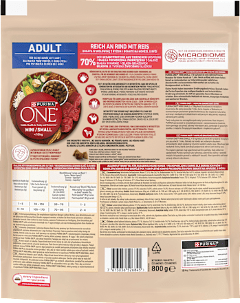 Droogvoer voor honden met rundvlees en rijst, mini, volwassen, 800 g