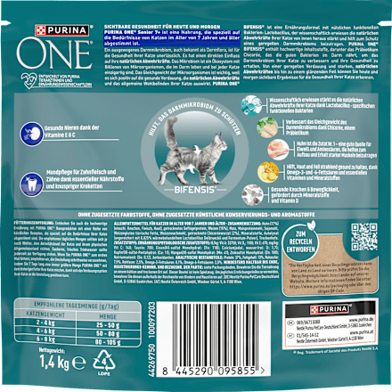 Droog kattenvoer met kip, senior, 1,4 kg