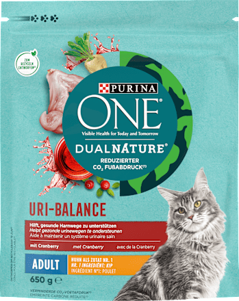 Droog kattenvoer met kip &amp; cranberry, dual nature uri balance, 650 g
