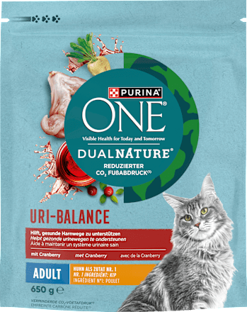 Droog kattenvoer met kip &amp; cranberry, dual nature uri balance, 650 g