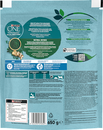 Droog kattenvoer met kip &amp; spirulina, dual nature natuurlijke verdediging, 650 g