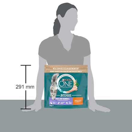 Droog kattenvoer met kip en volkoren granen, Vacht &amp; Haarbal, Volwassen, 1,4 kg