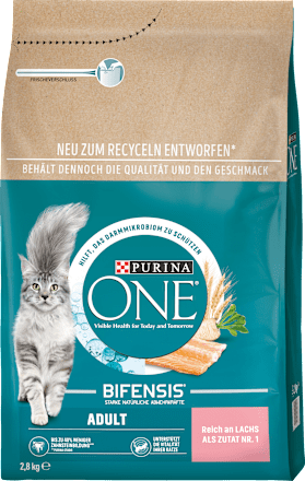 Droog kattenvoer met zalm en volkoren granen, volwassen, 2,8 kg