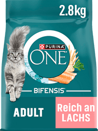 Droog kattenvoer met zalm en volkoren granen, volwassen, 2,8 kg
