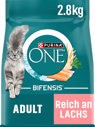 Droog kattenvoer met zalm en volkoren granen, volwassen, 2,8 kg