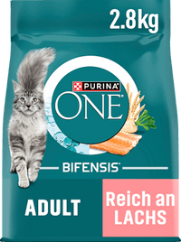 Droog kattenvoer met zalm en volkoren granen, volwassen, 2,8 kg