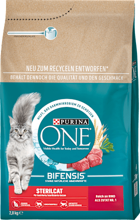 Droog kattenvoer met rundvlees en tarwe, Sterilcat, Adult, 2,8 kg