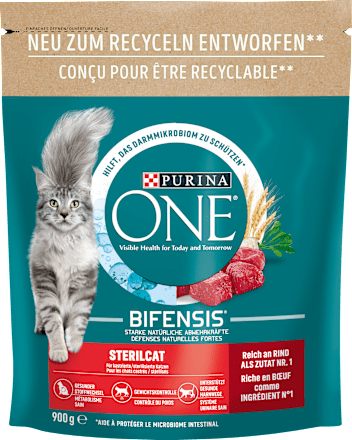 Droog kattenvoer met rundvlees en tarwe, Sterilcat, Adult, 900 g