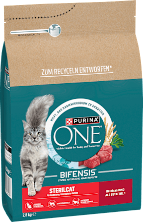Droog kattenvoer met rundvlees en tarwe, Sterilcat, Adult, 2,8 kg
