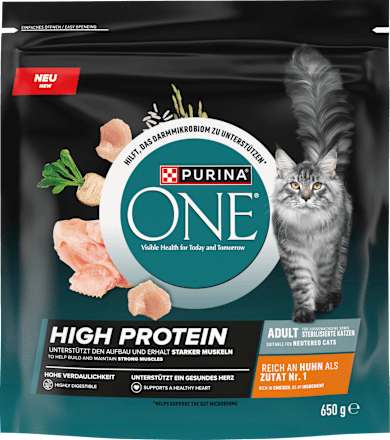 Trockenfutter Katze reich an Huhn, high protein, 650 g