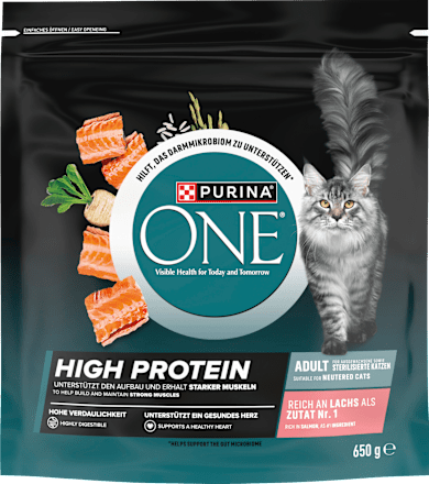 Trockenfutter Katze reich an Lachs, high protein, 650 g