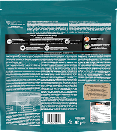 Trockenfutter Katze reich an Lachs, high protein, 650 g