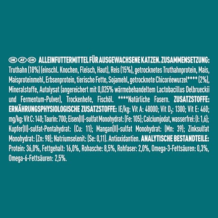 Droogvoer voor katten met kalkoen en rijst, voor volwassenen, 900 g