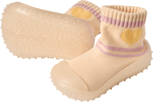 Abenteuer Socken, beige + lila, Gr. 23/24, 1 St