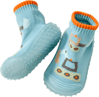 Abenteuer Socken mit Bagger-Motiv, blau, Gr. 23/24, 1 St
