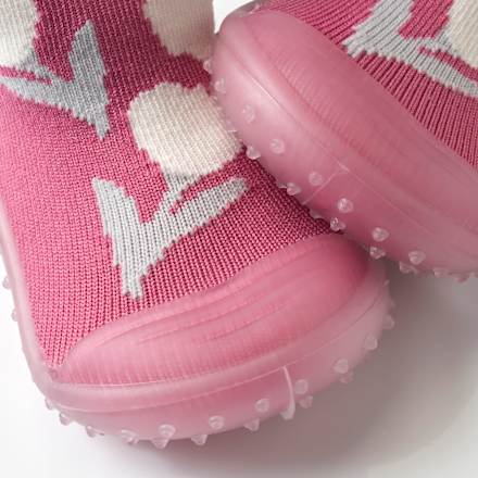 Abenteuer Socken mit Blumen-Muster, rosa, Gr. 23/24, 1 St PUSBLU