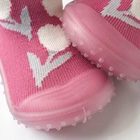 Abenteuer Socken mit Blumen-Muster, rosa, Gr. 23/24, 1 St PUSBLU